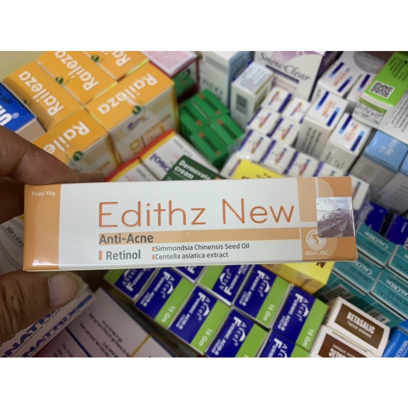 Kem bôi mụn trứng cá dưỡng da sáng bóng Edithz New 15g công nghệ mới