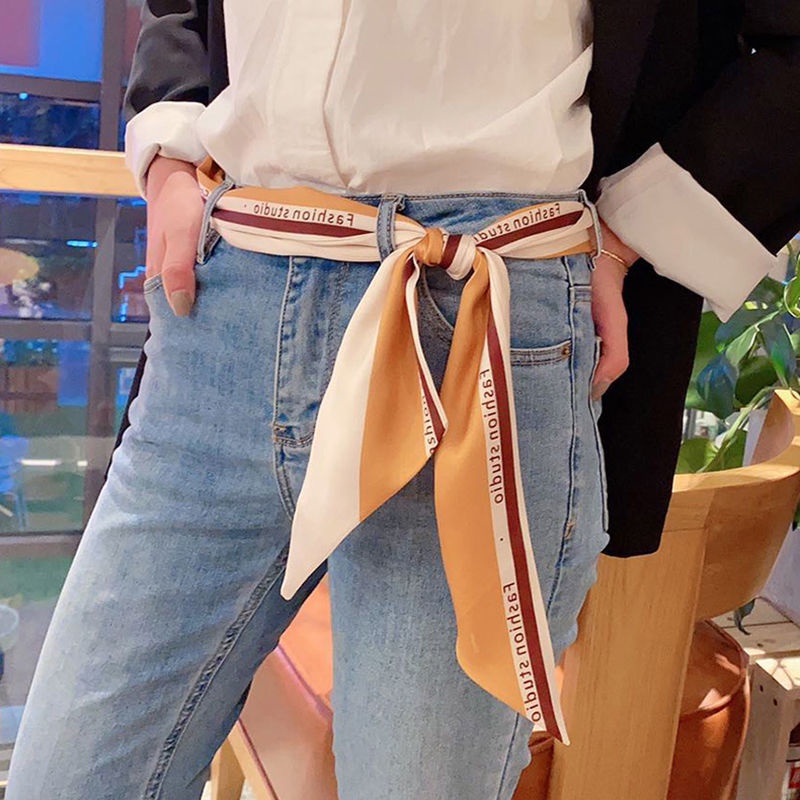 Dây buộc tóc lụa dài phối màu thời trang xuân thu cho nữ