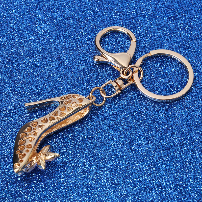 Móc khóa hình giày cao gót đính đá thời trang