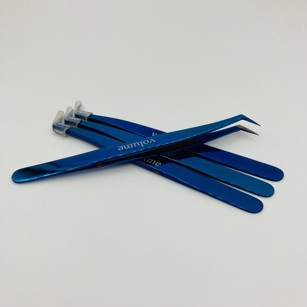 Nhíp gắp volume xanh MŨI VUÔNG phủ nhám _dụng cụ mi_keo nối mi_uốn mi_mi khay_mi fan_THÚY HÀ