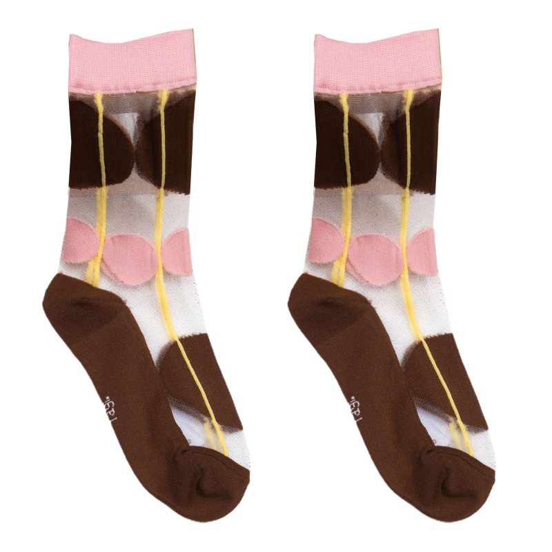 XIXI Tất Chân Trong Suốt Mỏng Co Giãn Họa Tiết Kẻ Sọc / Chấm Bi Cho Nữ