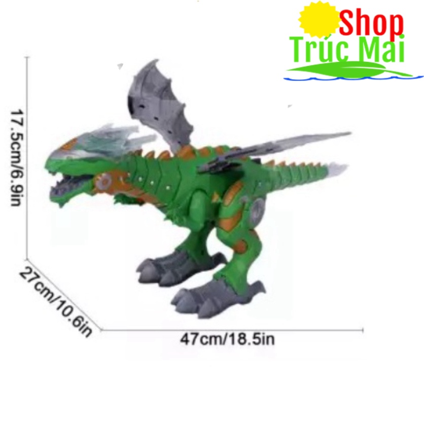 Đồ chơi khủng long thời tiền sử Robot Phun Nước Lửa Điện cho bé trai có Pin