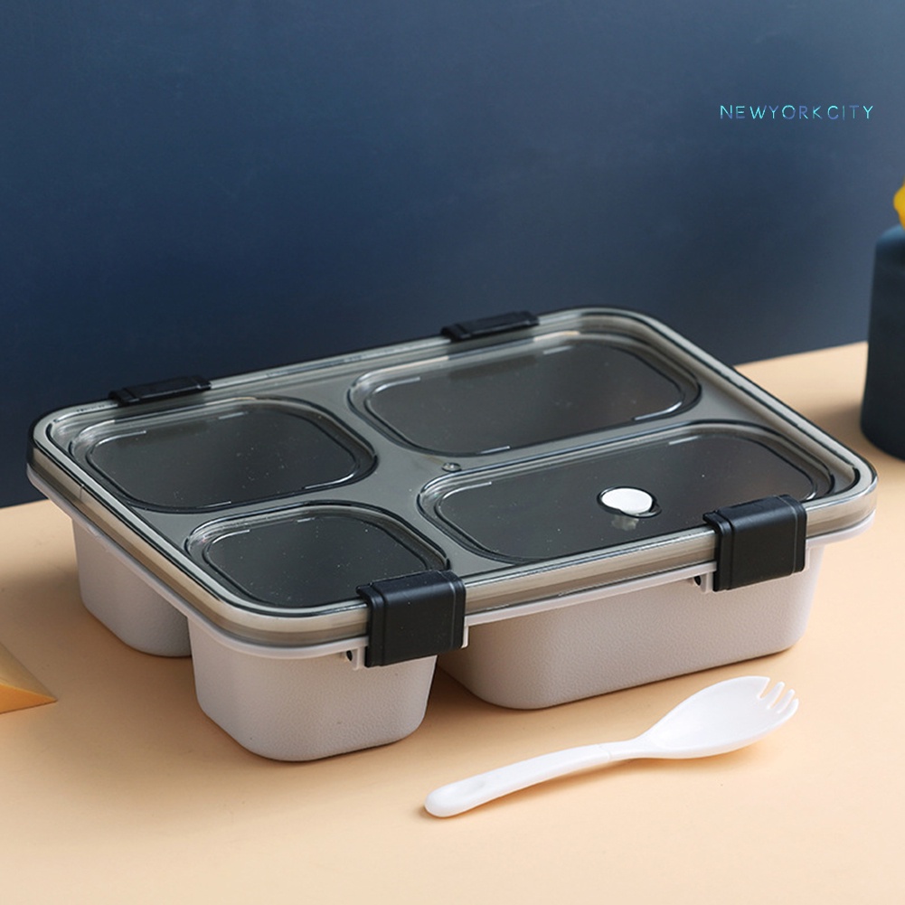 Hộp Đựng Cơm Trưa 3/4 Ngăn Hình Chữ Nhật Cỡ Lớn Chống Tràn Tiện Dụng