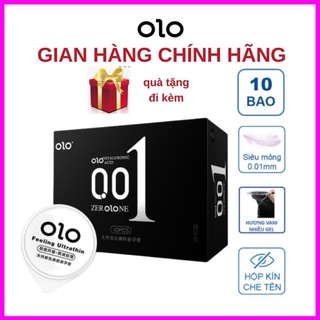 Bao cao su, bcs siêu mỏng olo 001 đen feeling ultrathin hộp 10 bcs