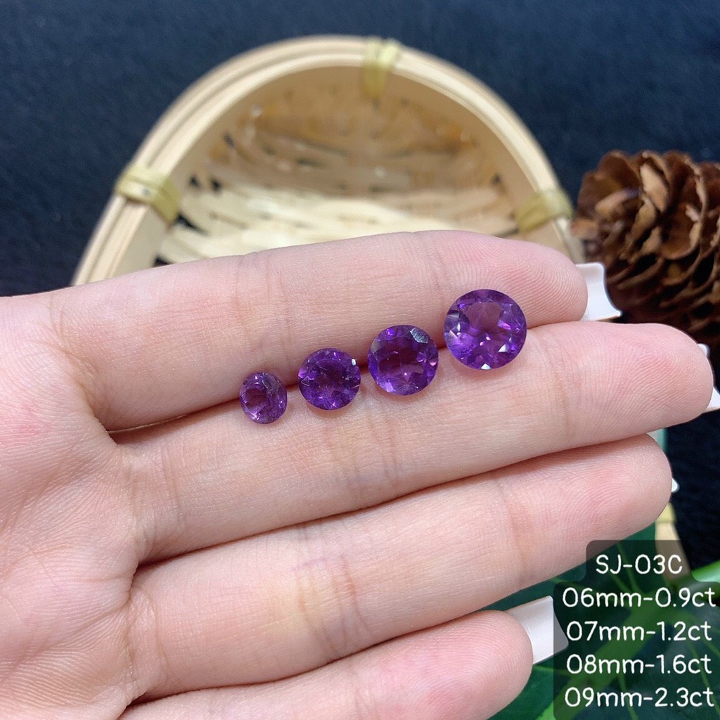 Mặt Đá Amethyst Facet Tím Vừa Cập Bến Đủ Hình Dáng Đủ Size