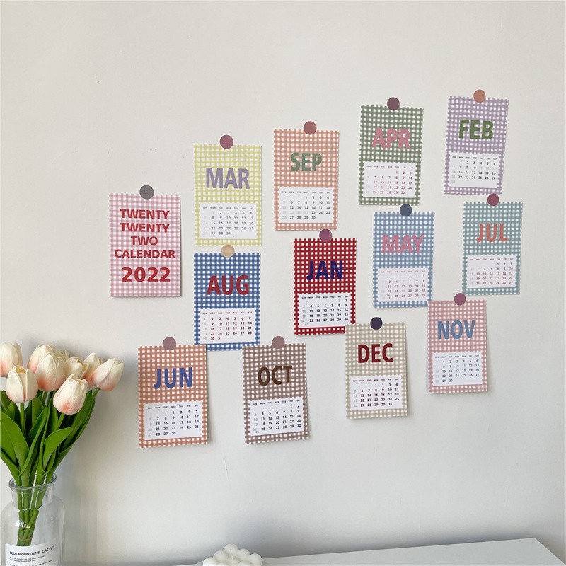 Lịch decor 2022 THINGS DECOR lịch bàn mini set postcard bưu thiếp card tranh giấy treo phòng bàn học