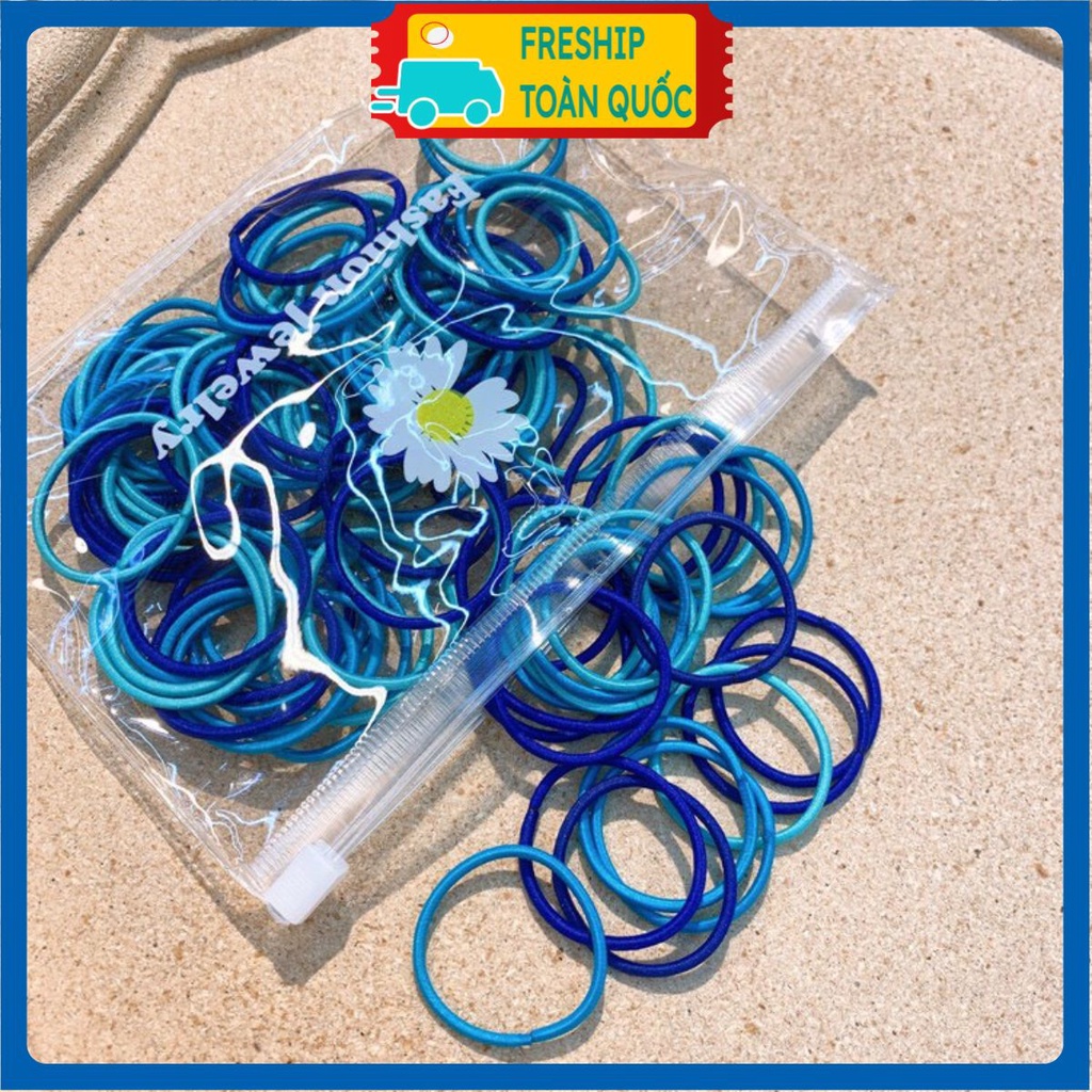 PVN21122 Set 100 dây buộc tóc nhiều mầu thời trang hàn quốc cho bé T2 .