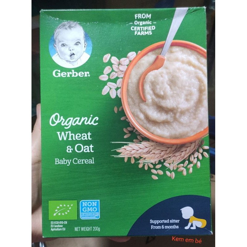 Bột ăn dặm Organic Gerber(Date tháng05/2022)Hộp méo do vận chuyển không ảnh hưởng bên trong