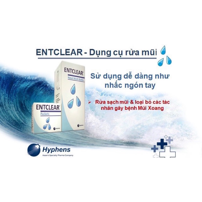 [DATE LUÔN MỚI] Bộ rửa mũi vệ sinh mũi phòng bệnh ENTCLEAR (set bình + 20 gói muối hoặc tách lẻ)