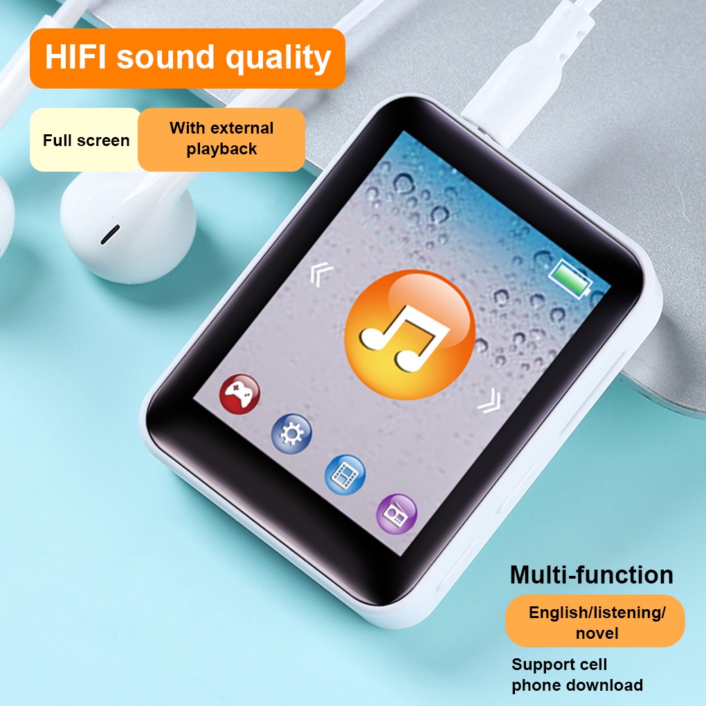 Máy nghe nhạc MP3 MP4 mini 1 77-inch HIFI thẻ TF video đọc sách ghi âm sạc nhanh