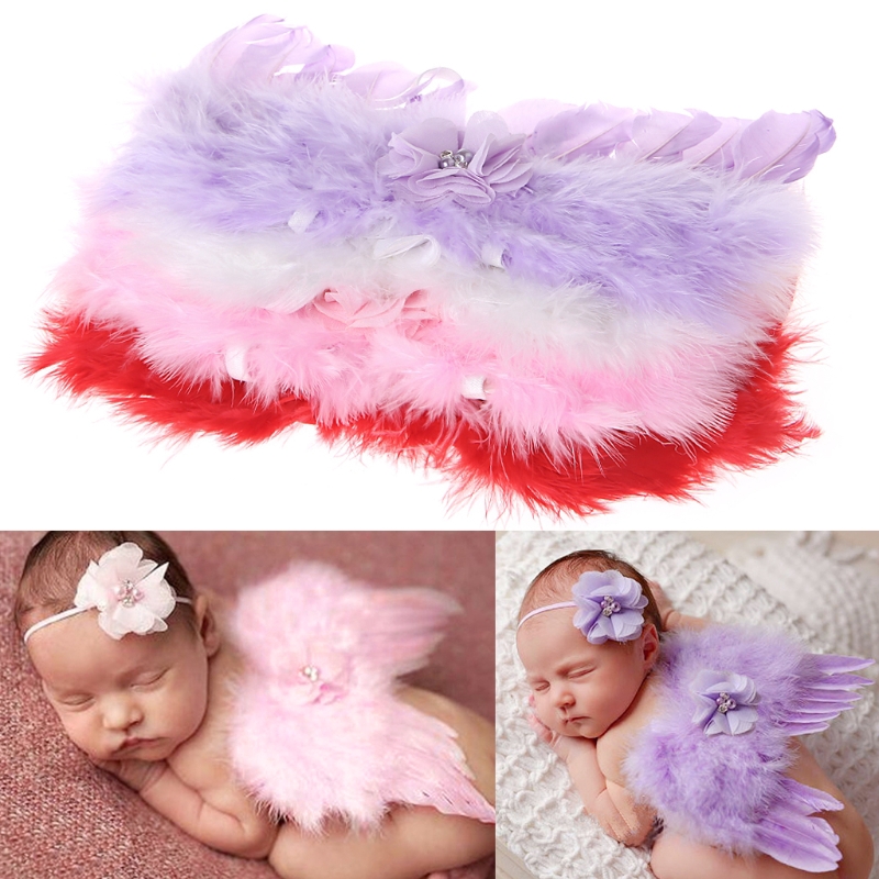 Bộ băng đô hoa + cánh thiên thần dùng chụp ảnh cho bé gái