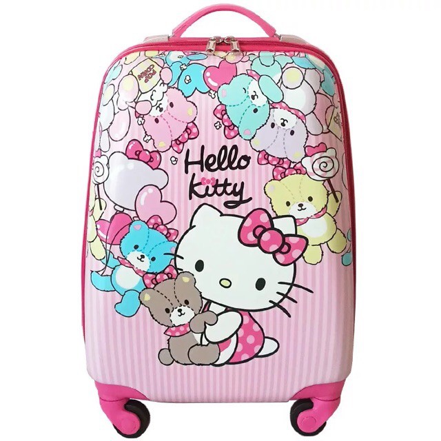 Size 18 VALI KÉO HELLO KITTY NHIỀU GẤU CHO BÉ GÁI Sgia sàn