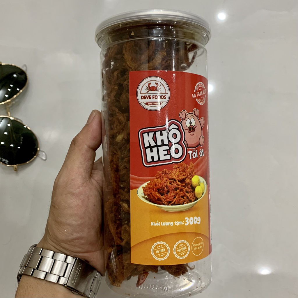 Khô Heo Tỏi Ớt 300g DeVe Food ăn vặt Hà Nội