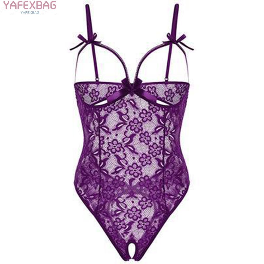 Womens Sexy-Lingerie Lace One Piece Open Crotchles Sleepwear Hollowed Out See Throught Bobysuit | BigBuy360 - bigbuy360.vn