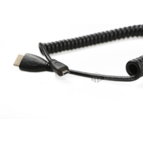 Cáp HDMI ra micro HDMI kết nối cổng máy quay, màn hình dạng lò xo xoắn HD-001