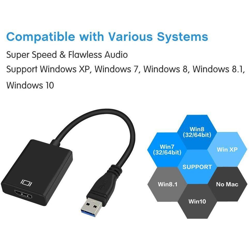 Cáp Chuyển Đổi USB 3.0 Sang VGA, USB to VGA - dùng cho laptop, máy tính | BigBuy360 - bigbuy360.vn