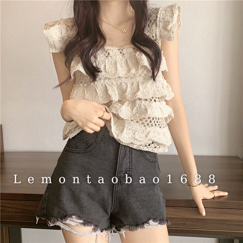Áo ren tầng cánh tiên đi biển siêu xinh Lemon taobao