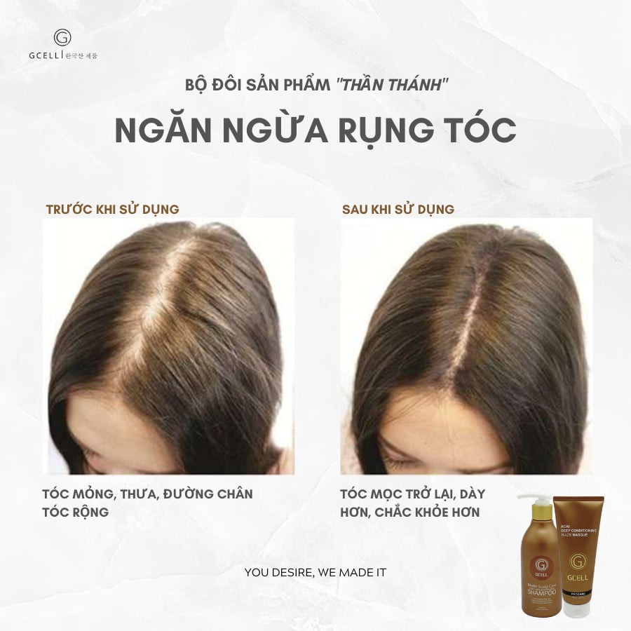 Dầu Gội ngăn rụng tóc - Dầu Xả phục hồi lõi tóc Gcell Chính Hãng Hàn Quốc | BigBuy360 - bigbuy360.vn