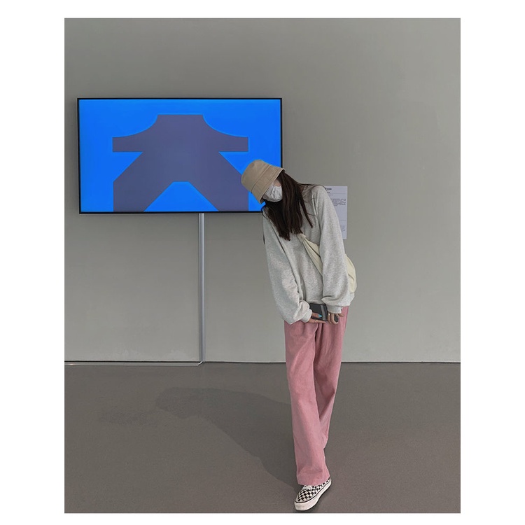 Quần nhung ống rộng thiết kế mới năng động thời trang dành cho nữ