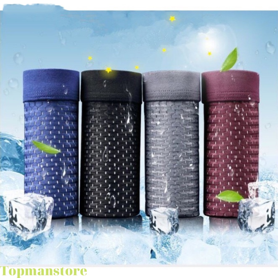 Combo Hộp 4 Quần Sịp Lưới Nam Tam Giác Thông Hơi Thun Lạnh Co Dãn 4 Chiều, Quần Lót Thông Hơi Nam Tam Giác Cao Cấp
