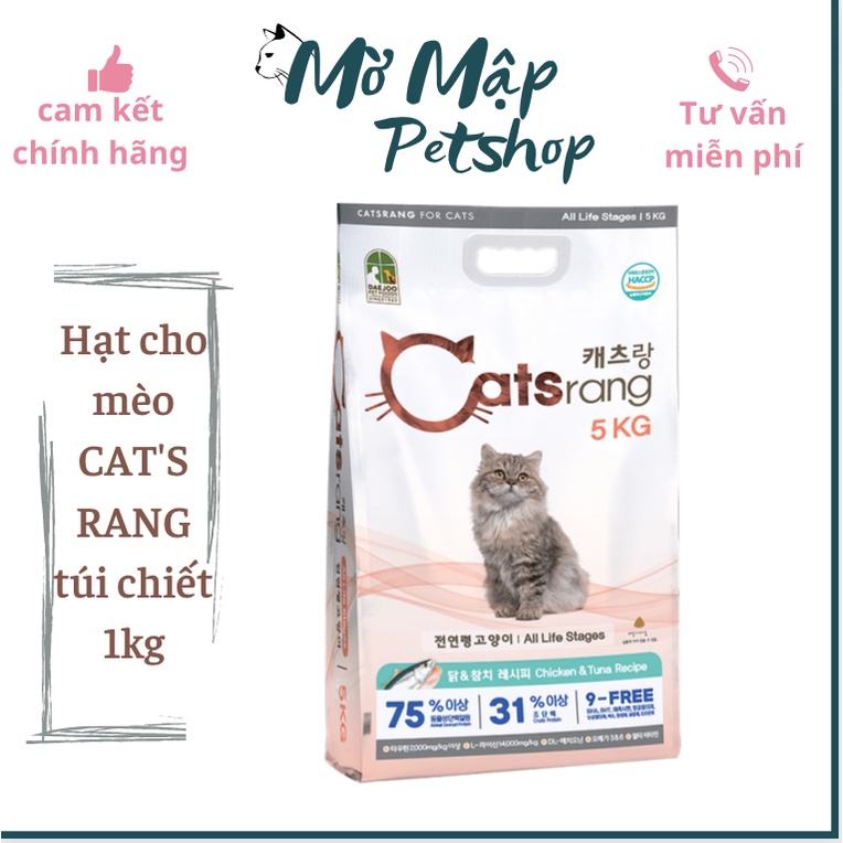 Hạt Thức Ăn Khô CATSRANG Dinh Dưỡng Cho Mèo Mọi Lứa Tuổi – MỜ MẬP PETSHOP - Túi 1kg