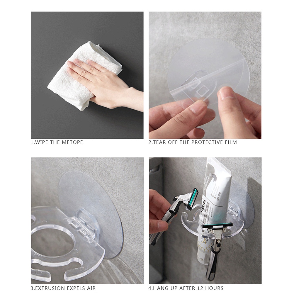 Giá đỡ đựng kem đánh răng/ bàn chải đánh răng/ dao cạo râu gắn tường nhà tắm hình hoa lá màu tùy chọn 2020