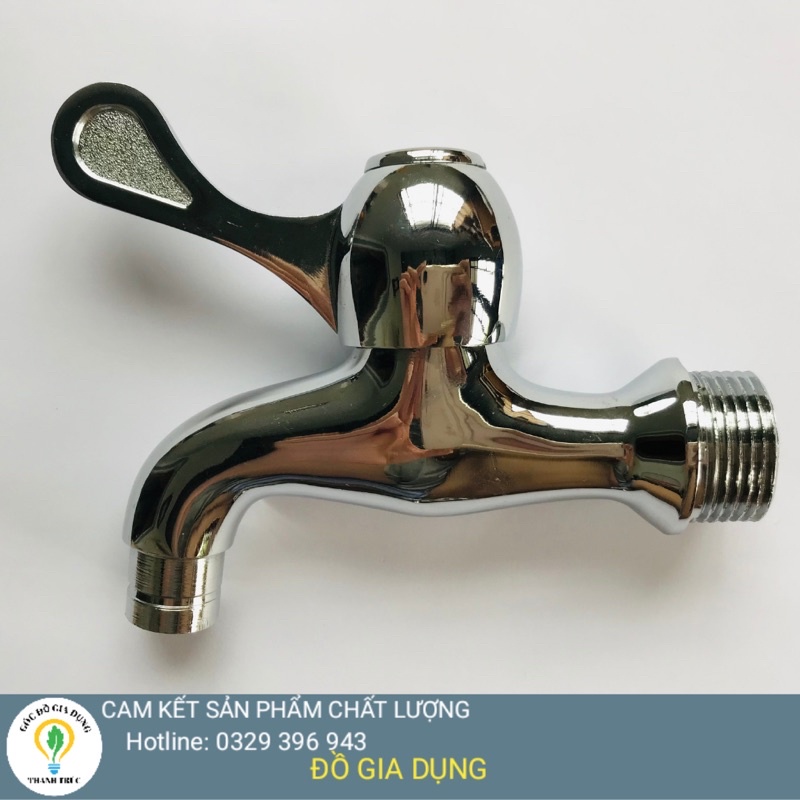 Vòi nước inox chân răng 27, vòi hồ, vòi nước âm tường tay lá