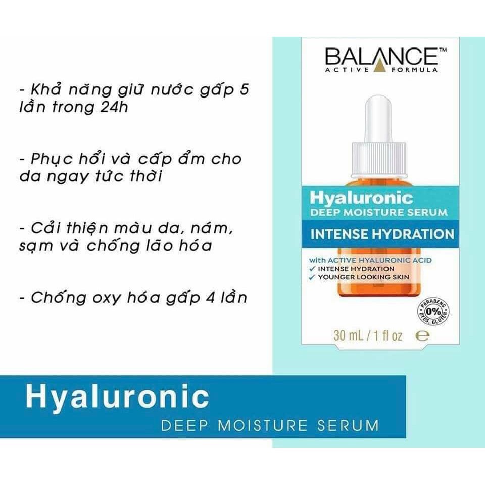 Serum Cấp Nước Dưỡng Ẩm Balance HA HYALURONIC Deep Moisturizing Active FORMULA  30ml