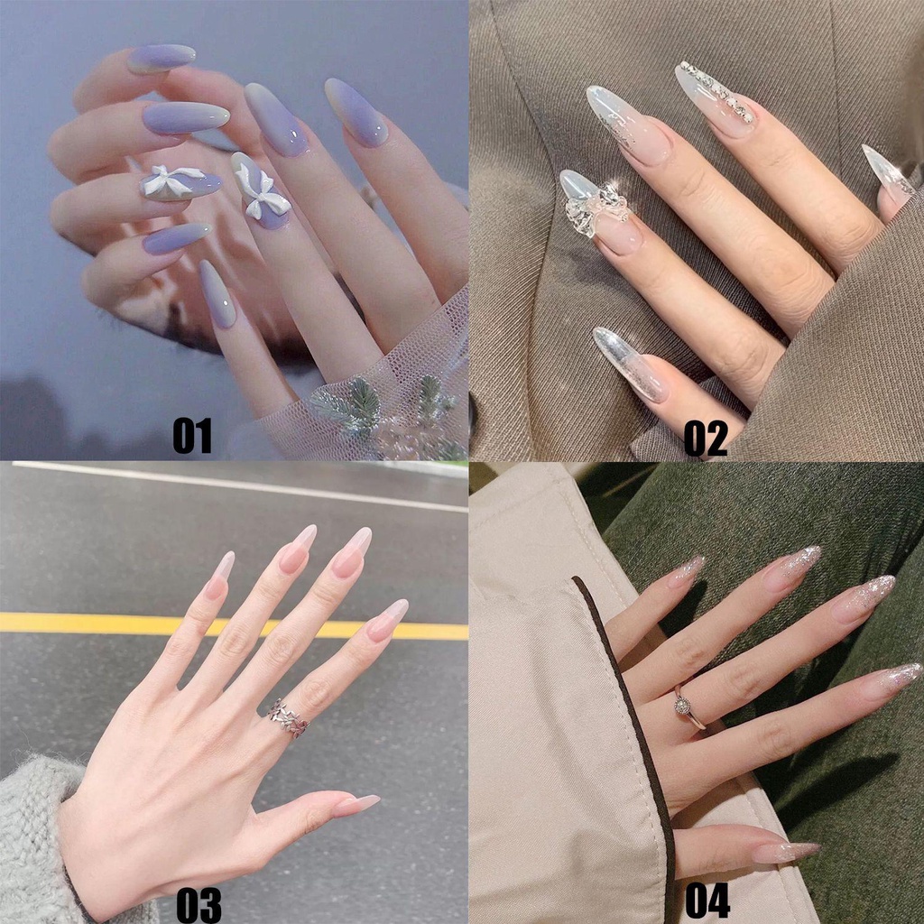 Bộ 24 Móng Tay Giả Che Phủ Toàn Diện Tháo Rời Được