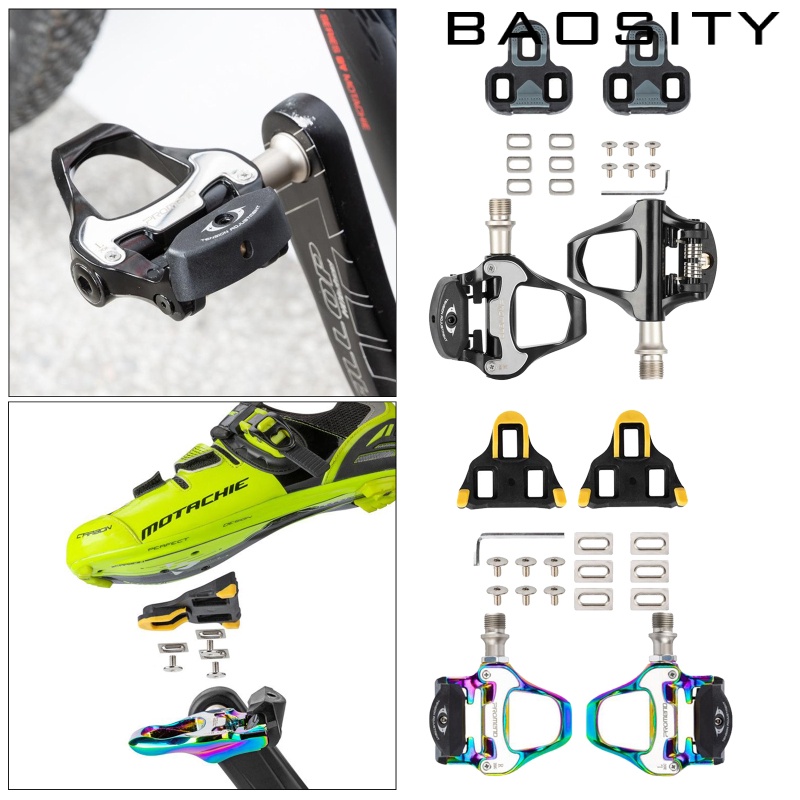 [BAOSITY]Road Bike Bicycle Pedal Cleats Set Clipless Pedals Cleat Bolts