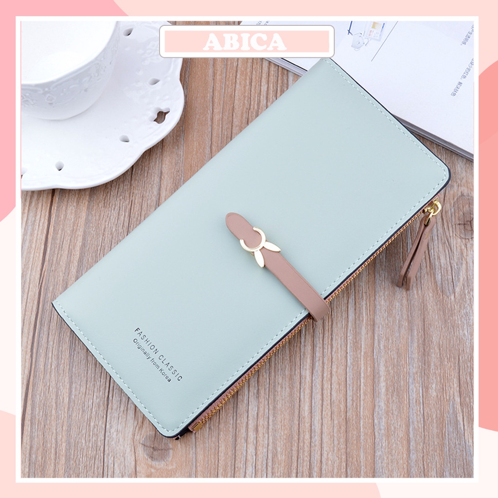 Ví bóp nữ dài cầm tay đẹp cao cấp thời trang Hàn Quốc nhiều ngăn đựng thẻ điện thoại nhỏ gọn bỏ túi mới nhất ABICA VD002