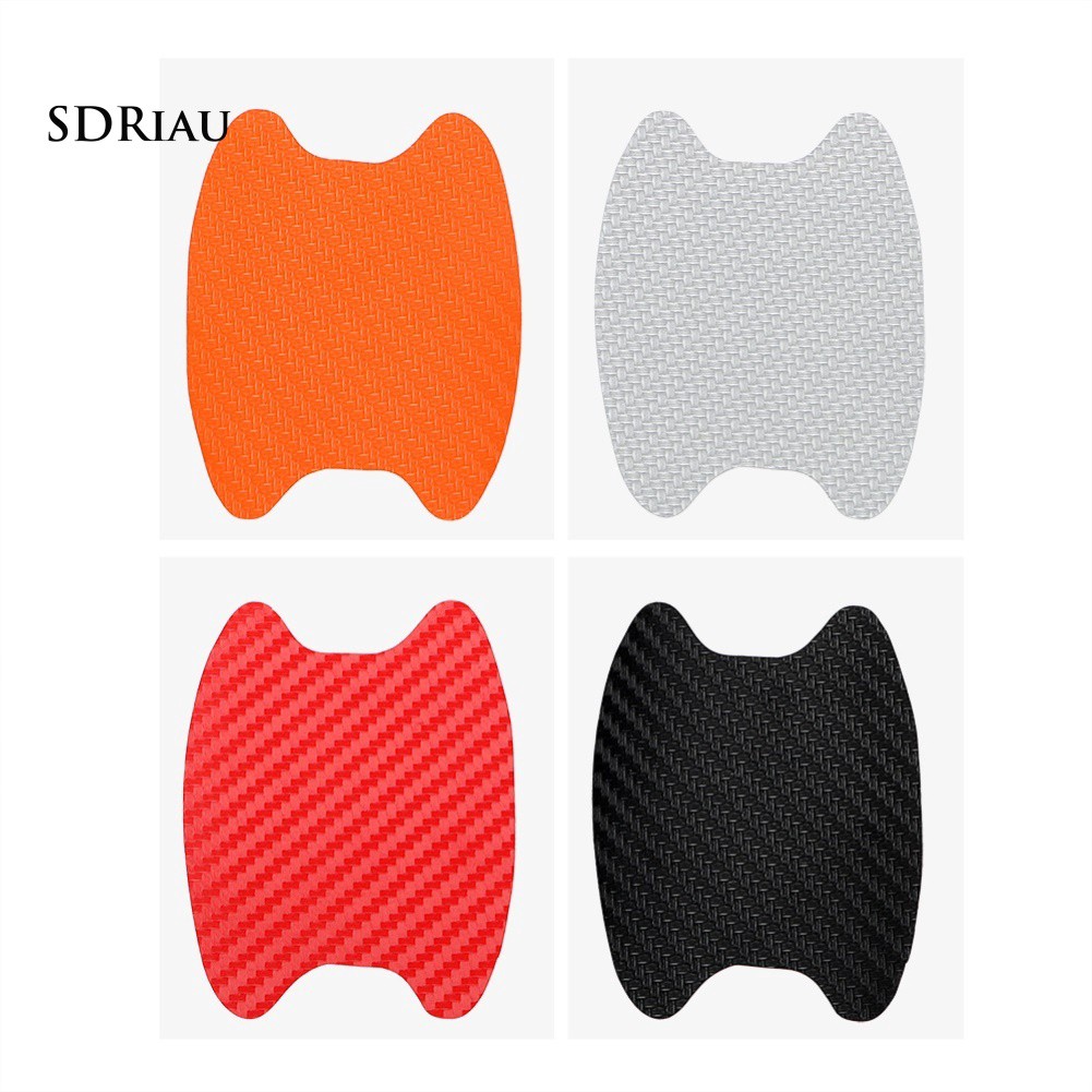 4Pcs Universal Carbon Fiber Car Door Handle Scratch Protector Film Stickers