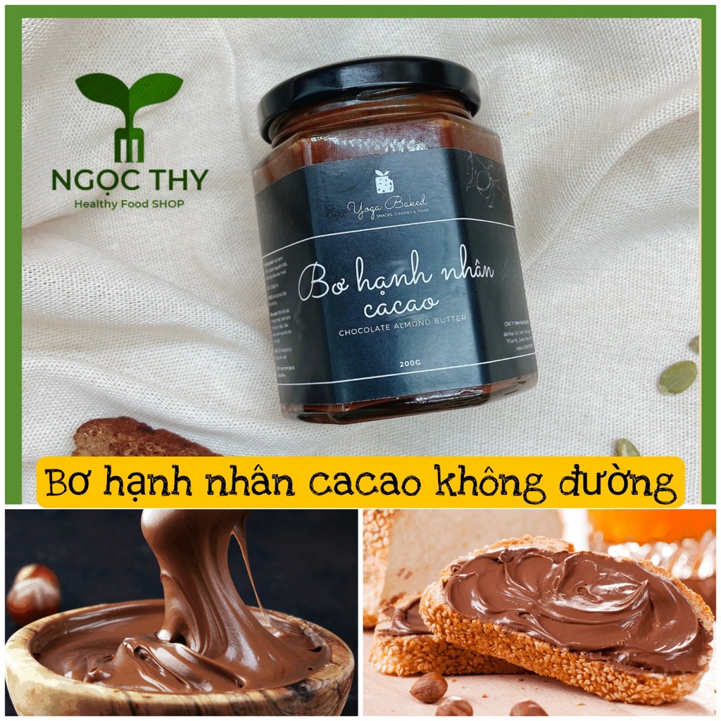 Bơ hạnh nhân cacao, bơđậu phộng, mứt dứa healthy không đường Yoga Baked hũ 200gr