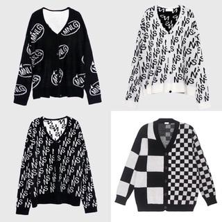 [CÓ SẴN + ẢNH THẬT] ÁO CARDIGAN KHOÁC LEN KẺ Ô CARO FORM RỘNG INS CHECKERBOARD TRẮNG ĐEN HỒNG XANH LÁ