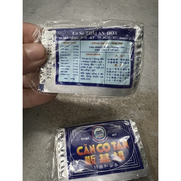 Căn Cơ Tán - Thái An - 1 Bì Gồm 10 gói - Ban, Nóng, Ho Cho Trẻ