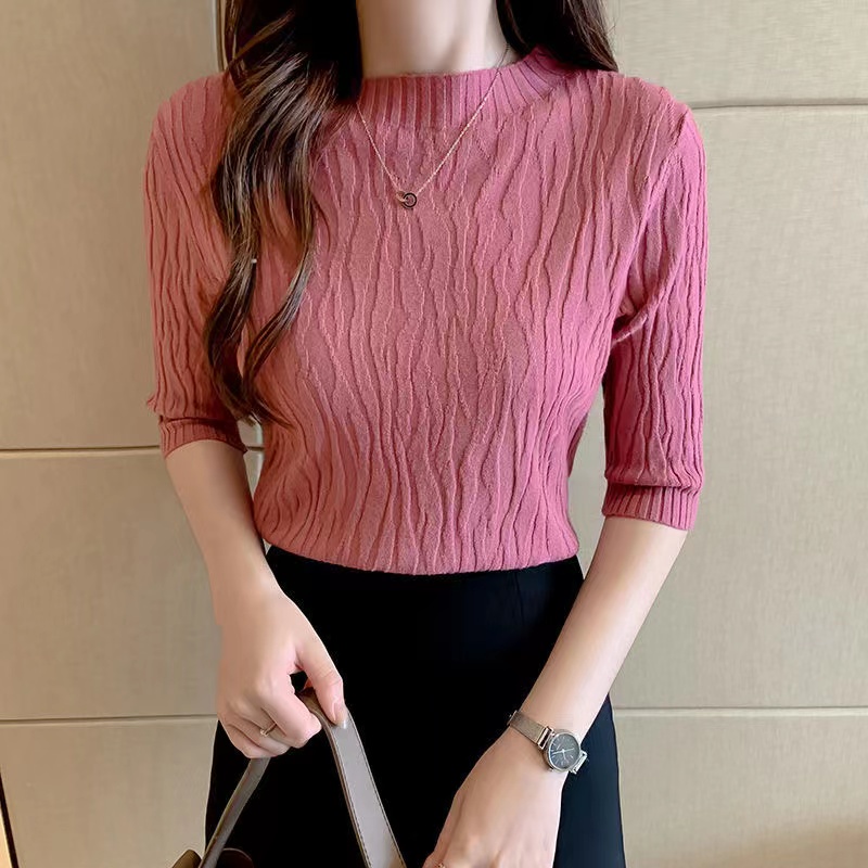 Áo BH cổ cao tay lửng phong cách phương Tây thời trang mùa thu 2022 dành cho nữ