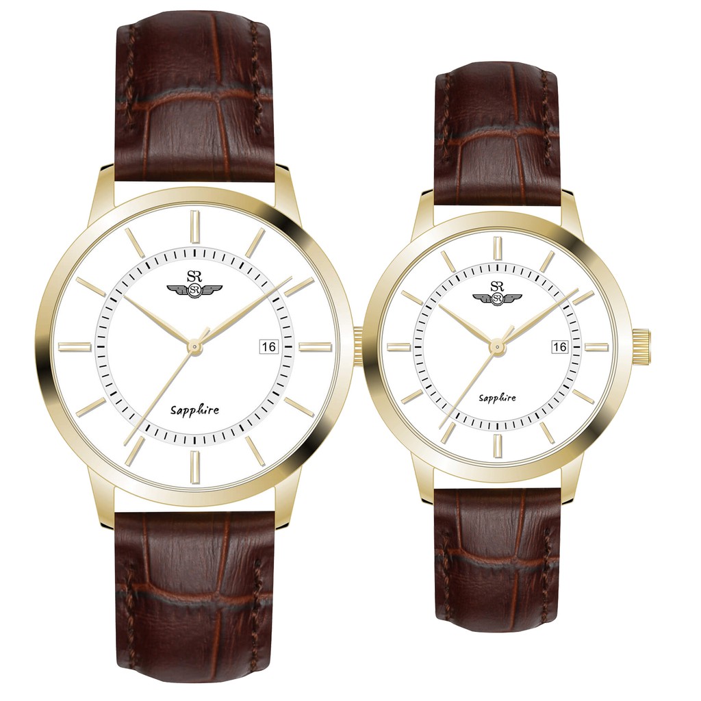 Đồng Hồ Cặp Đôi Dây Da SR Watch SG3007.4602CV & SL3007.4602CV Chính Hãng