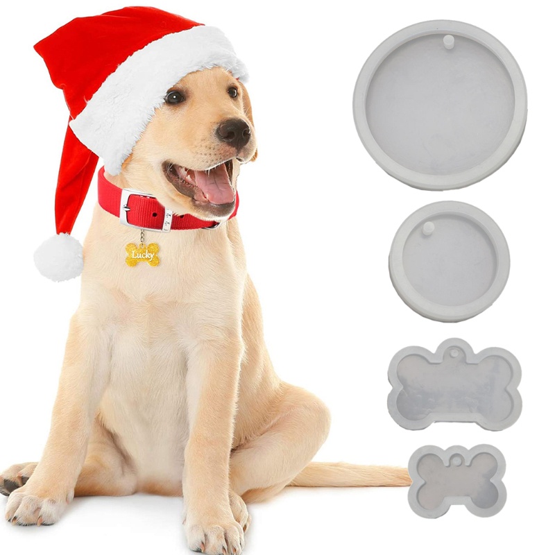 Set 4 Khuôn Silicone Hình Xương Chó Làm Móc Khóa / Mặt Dây Chuyền Thủ Công DIY