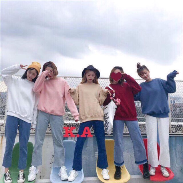 Áo nỉ nam nữ dáng hàn