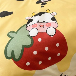 Bộ Chăn Ga Gối Cotton Poly Bò Vàng