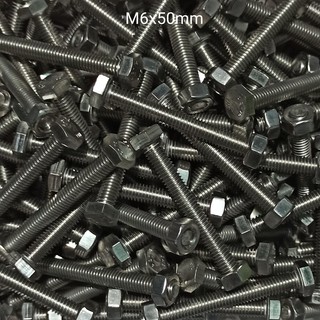 M6x50mm , M6x60 , M6x70 , M6x80 INOX 304 COMBO 50 Bộ Bulong ( bulong 6mm và đai ốc)