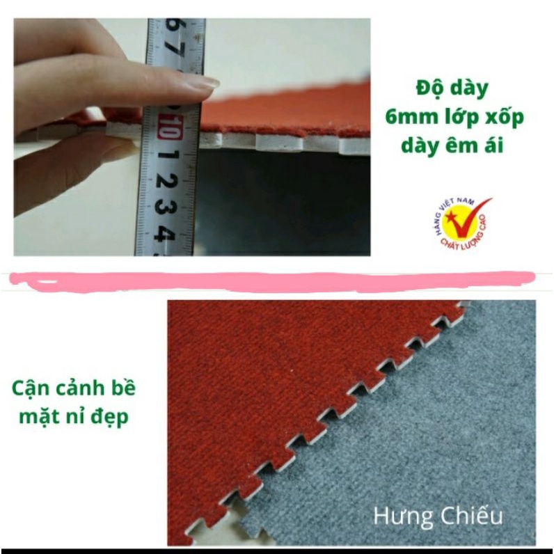 #Giá hủy diệt# Thảm xốp nỉ ghép sàn nhà cỡ 40*40 (15 tấm /bịch) hàng Tường Lâm- chống trơn trượt, giữ ấm mùa đông(loại1)