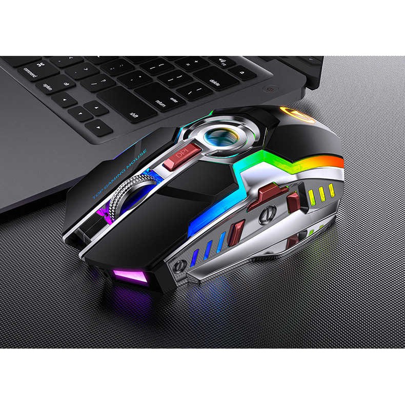 [Mã SKAMSALE03 giảm 10% đơn 200k] Chuột A5 Không Dây Chơi Game Sạc Pin Im Lặng Ergonomic 7 Phím Đèn Nền RGB 1600 DPI