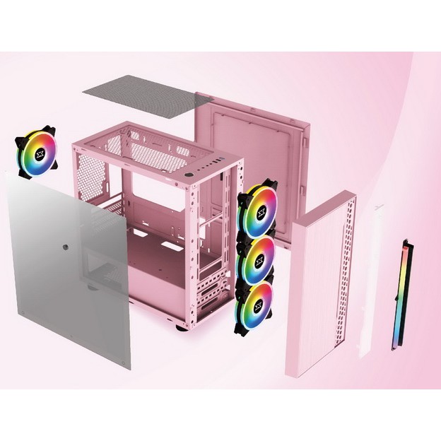 Vỏ Case Xigmatek GEMINI QUEEN - FOM M-ATX - RGB STRIP - NEW - Chính Hãng Mai Hoàng
