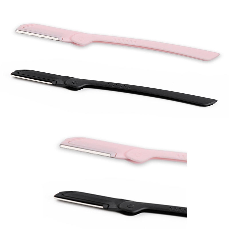 [Hàng mới về] Dao Cạo Lông Mày Màu Đen / Hồng Có Thể Gấp Gọn Tiện Dụng