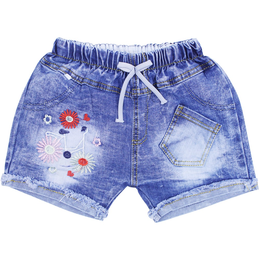 Quần short Jean cho bé gái họa tiết dễ thương - Chất Jean mềm mại thoáng mát size 7-30kg