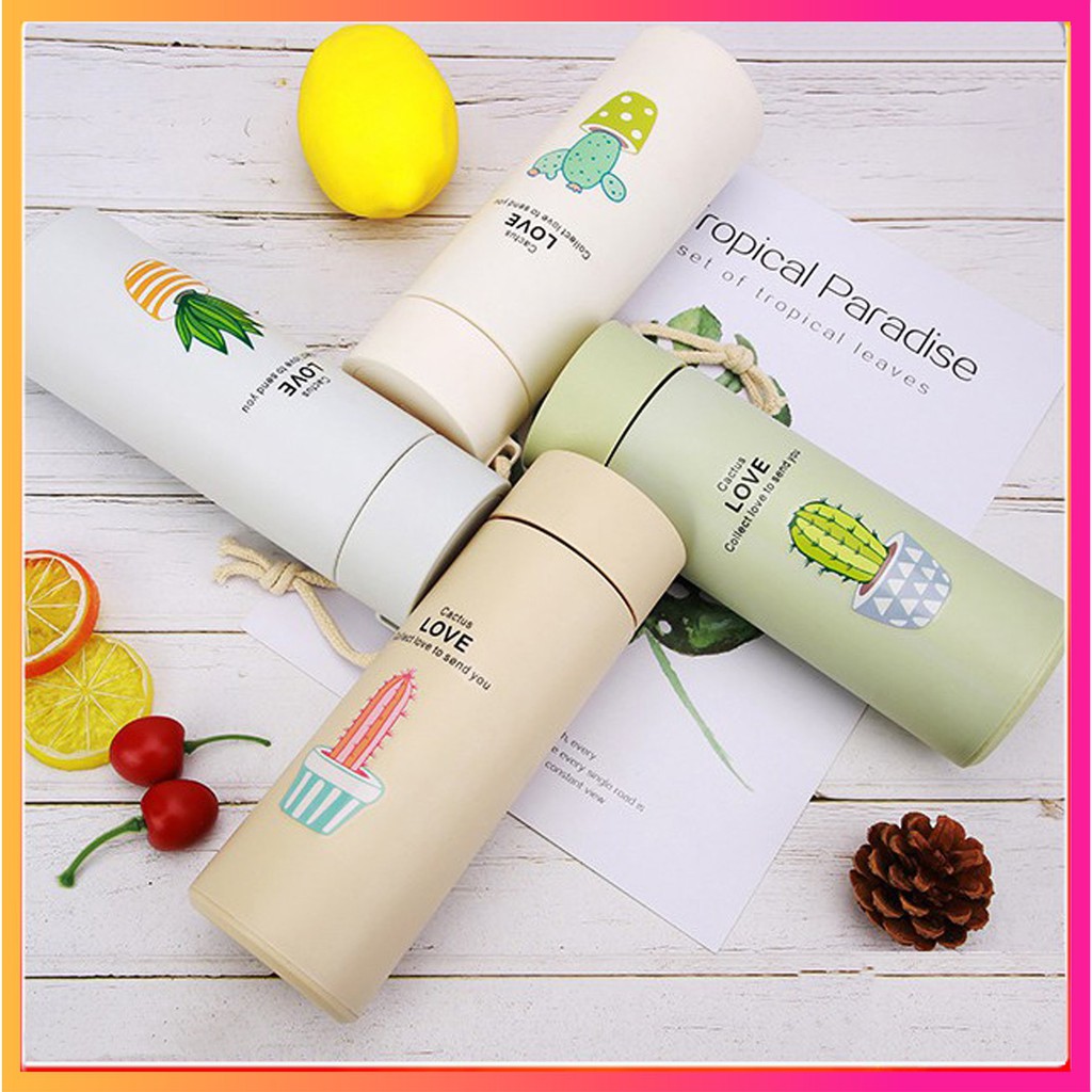 [CHỐNG VỠ] Bình Đựng Nước Giữ Nhiệt Thuỷ Tinh Nhỏ Xinh Vỏ Chống Vỡ | BigBuy360 - bigbuy360.vn