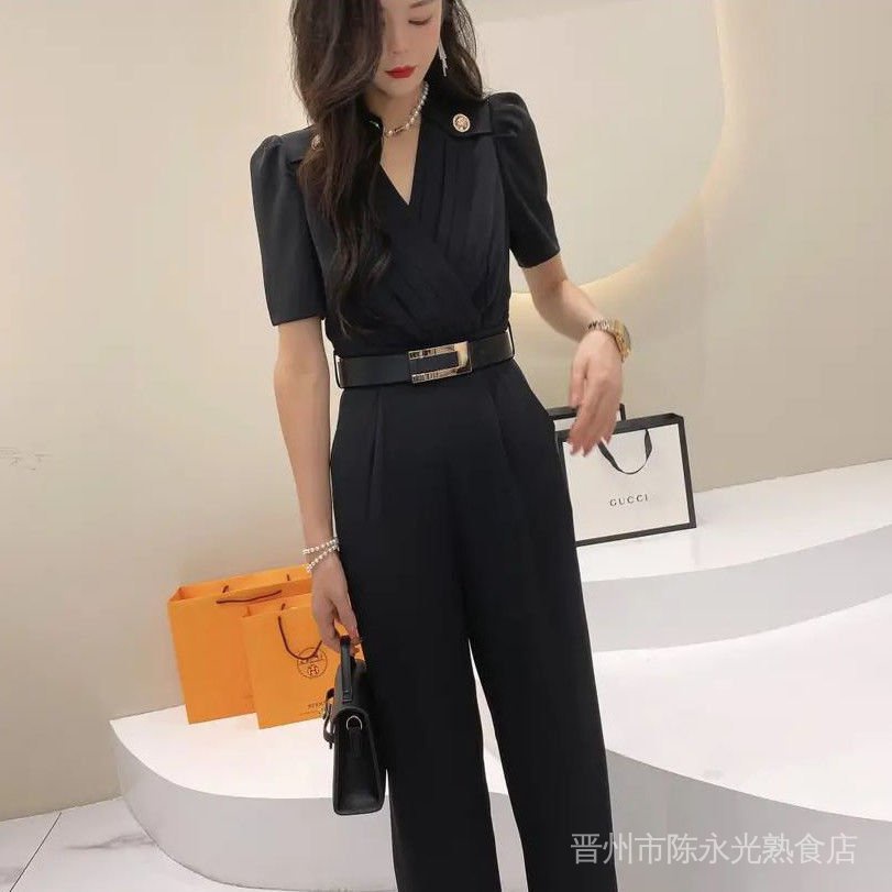 Jumpsuit Cổ Cao Màu Trắng Phong Cách Mới Mùa Hè Siêu Mỏng Cho Nữáo kiểu hàn quốc mùa hè