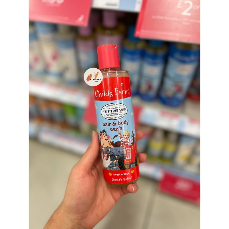 [NỘI ĐỊA ANH] Sữa tắm dầu gội Childs Farm Organic 250ml cho bé từ sơ sinh