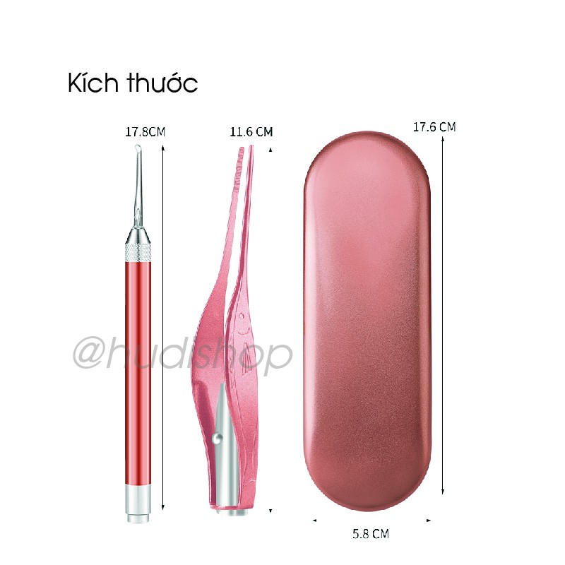 Dụng cụ lấy ráy tai có đèn thiết kế thông minh Đi kèm pin tiểu tuyệt đối an toàn cho mọi lưa tuổi Hudishop HD001